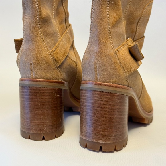 BOOTS Platform Italian Leather Chunky Heel RIGHT BANK BOOT Company Femme 7 B - Picture 5 of 9